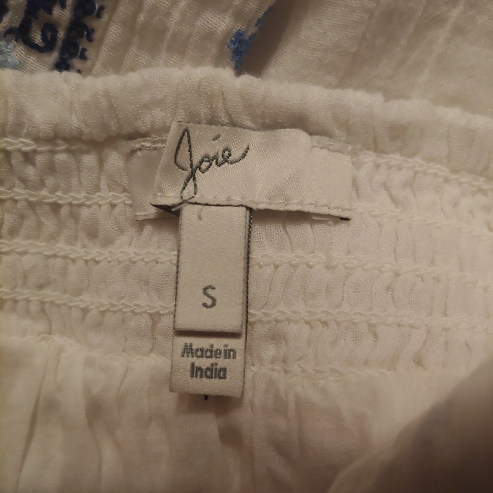Joie l White and Blue Embroidered Top - Picture 6 of 6